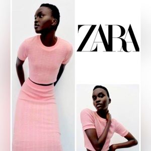 NWT ! 😍 ZARA UK 🇬🇧 Knit Crop Top 🎀 Size S